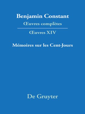 cover image of Mémoires sur les Cent-Jours